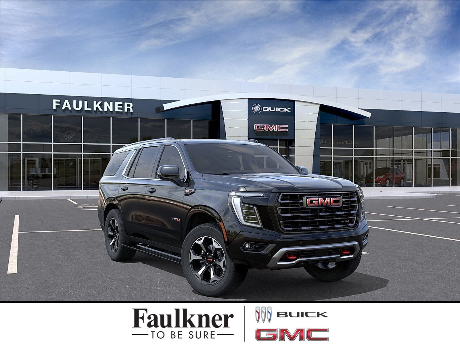 2026 GMC Yukon AT4 Ultimate in Onyx Black — front three-quarter view