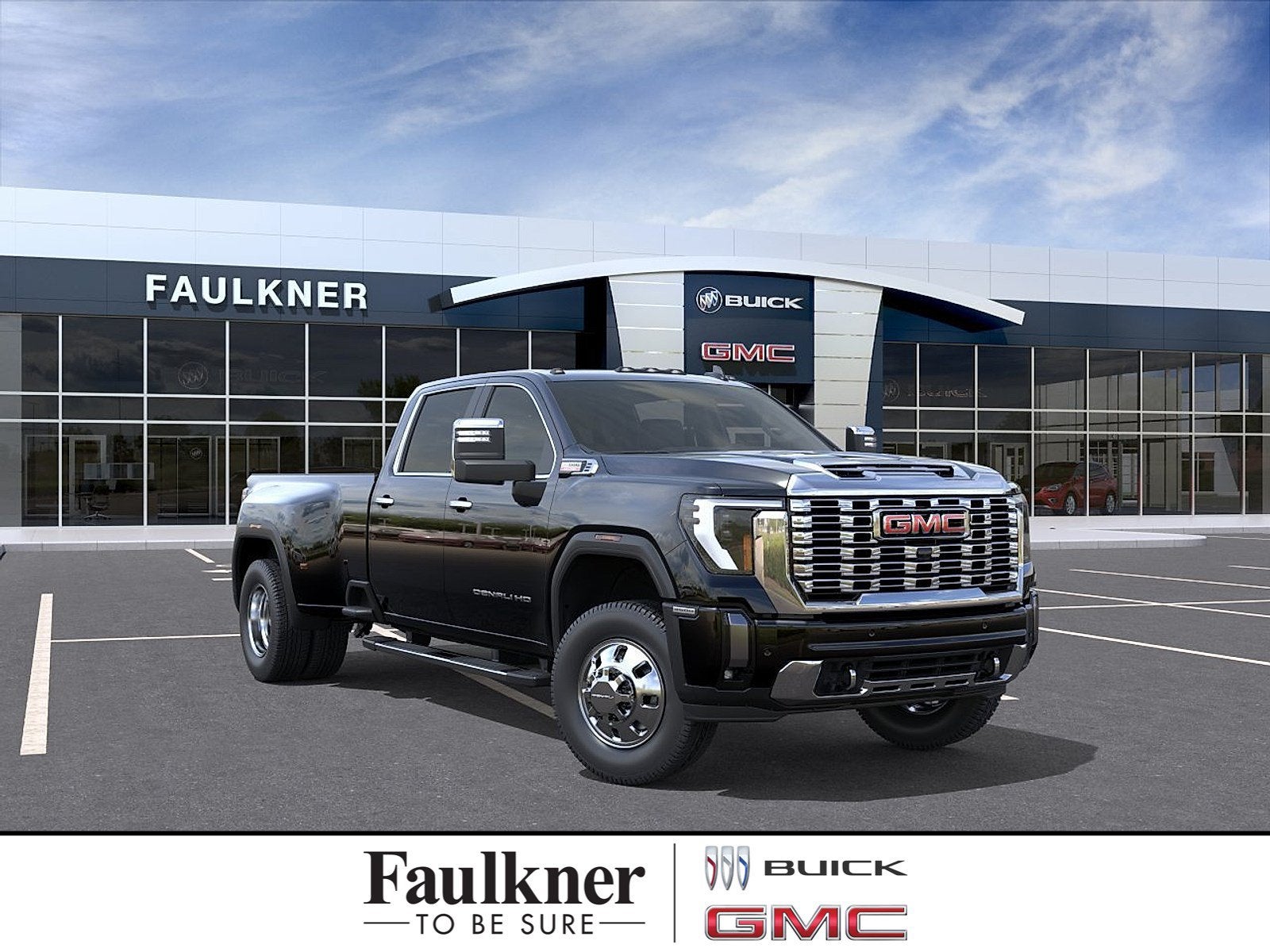 2026 GMC Sierra 3500 HD Denali DRW in Onyx Black — front three-quarter view