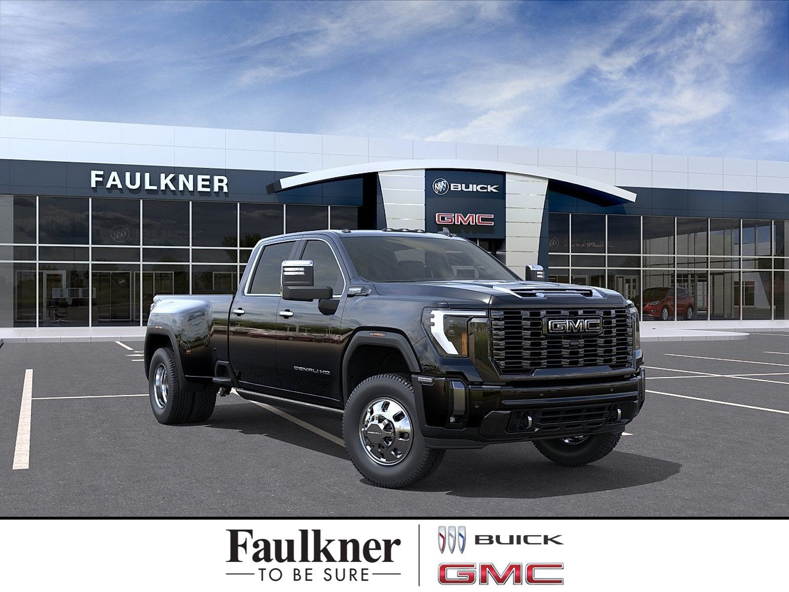2026 GMC Sierra 3500 HD Denali Ultimate DRW in Onyx Black — front three-quarter view