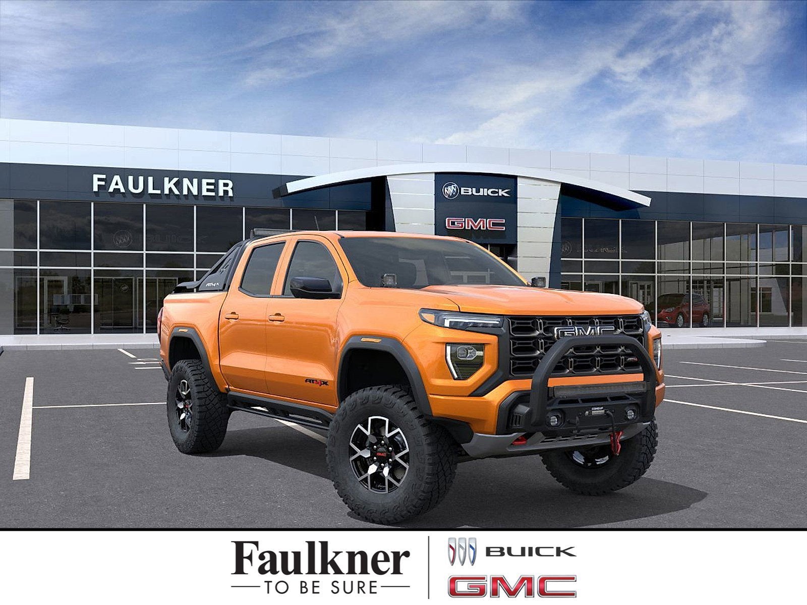 2026 GMC Canyon AT4X in Desert Sun — front three-quarter view