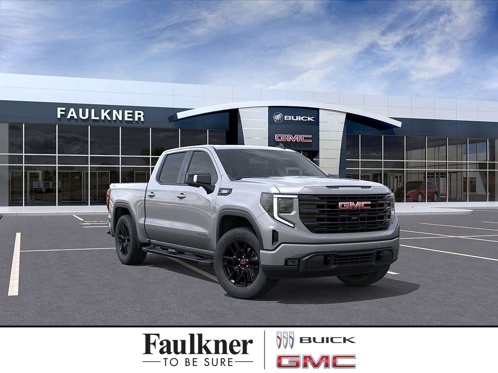 2026 GMC Sierra 1500 Elevation in Sterling Metallic — front three-quarter view