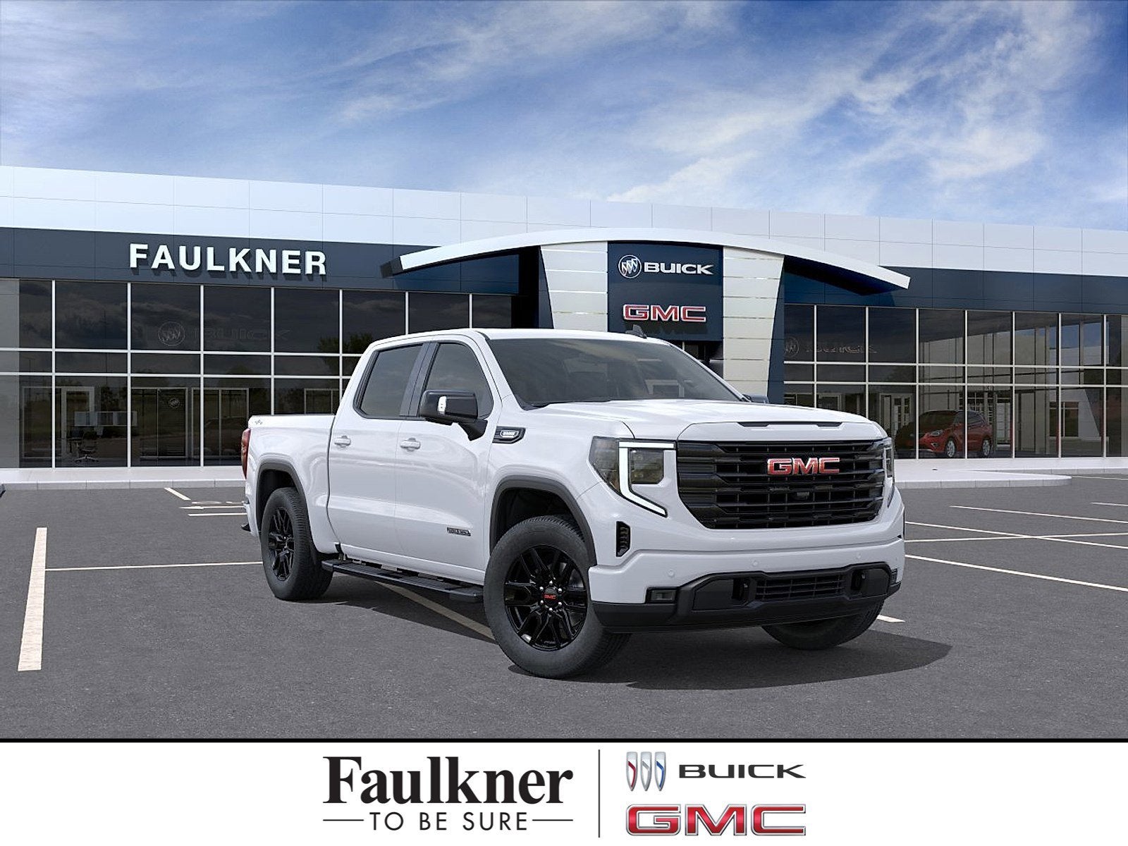 2026 GMC Sierra 1500 Elevation in Summit White — front three-quarter view