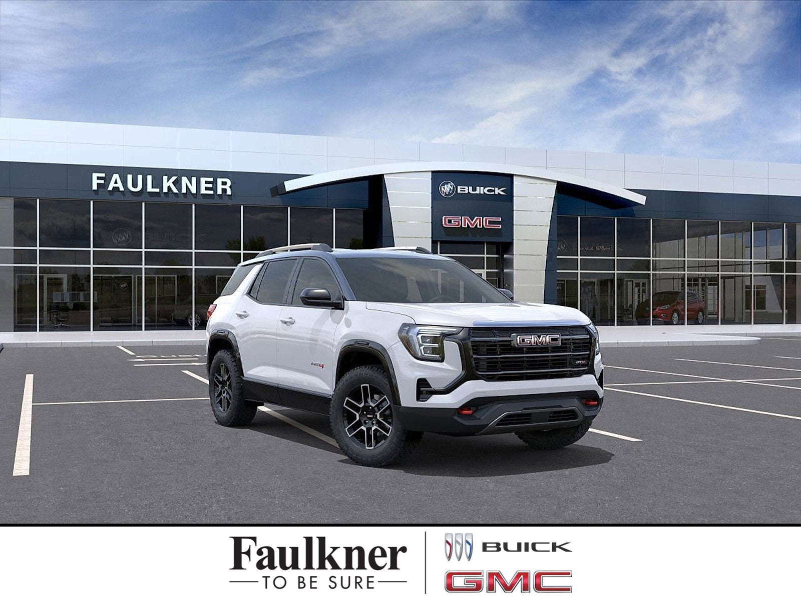 2026 GMC Terrain AT4 in Summit White — front three-quarter view