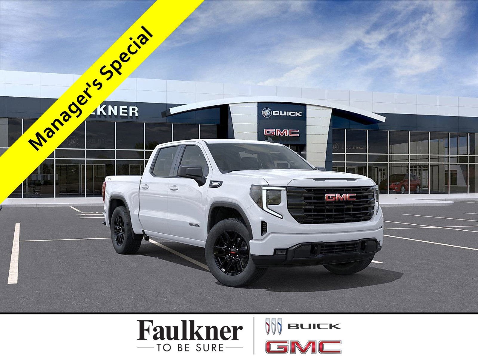 2026 GMC Sierra 1500 Elevation in Summit White — front three-quarter view
