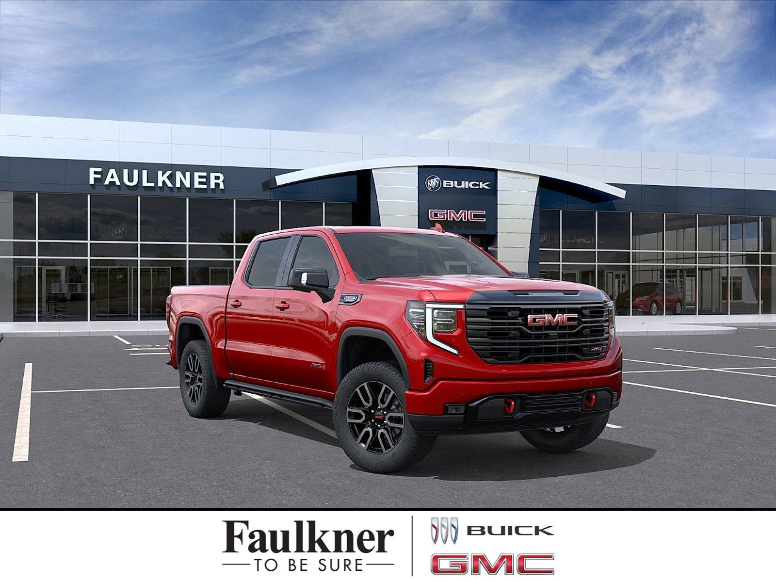 2026 GMC Sierra 1500 AT4 in Volcanic Red Tintcoat — front three-quarter view