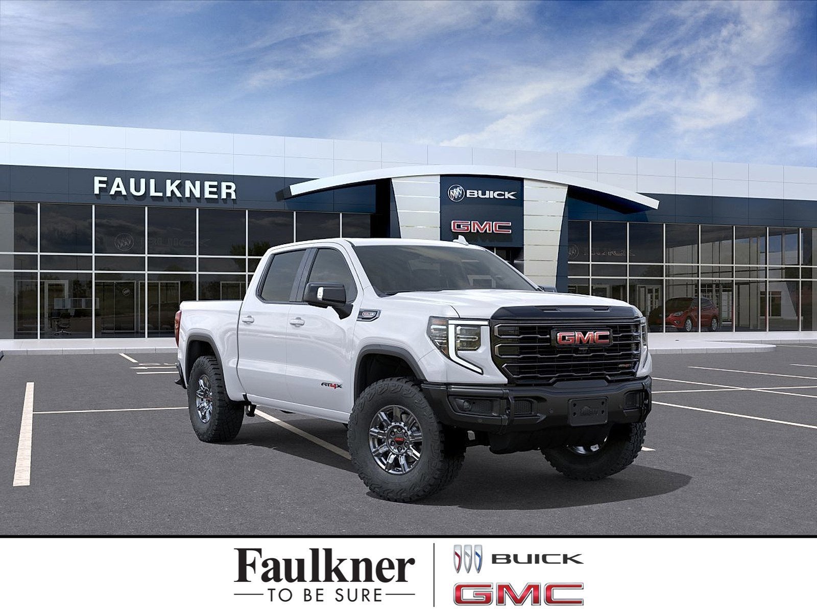 2026 GMC Sierra 1500 AT4X in Summit White — front three-quarter view
