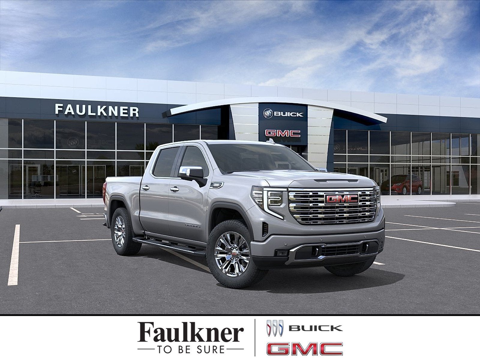 2026 GMC Sierra 1500 Denali in Sterling Metallic — front three-quarter view