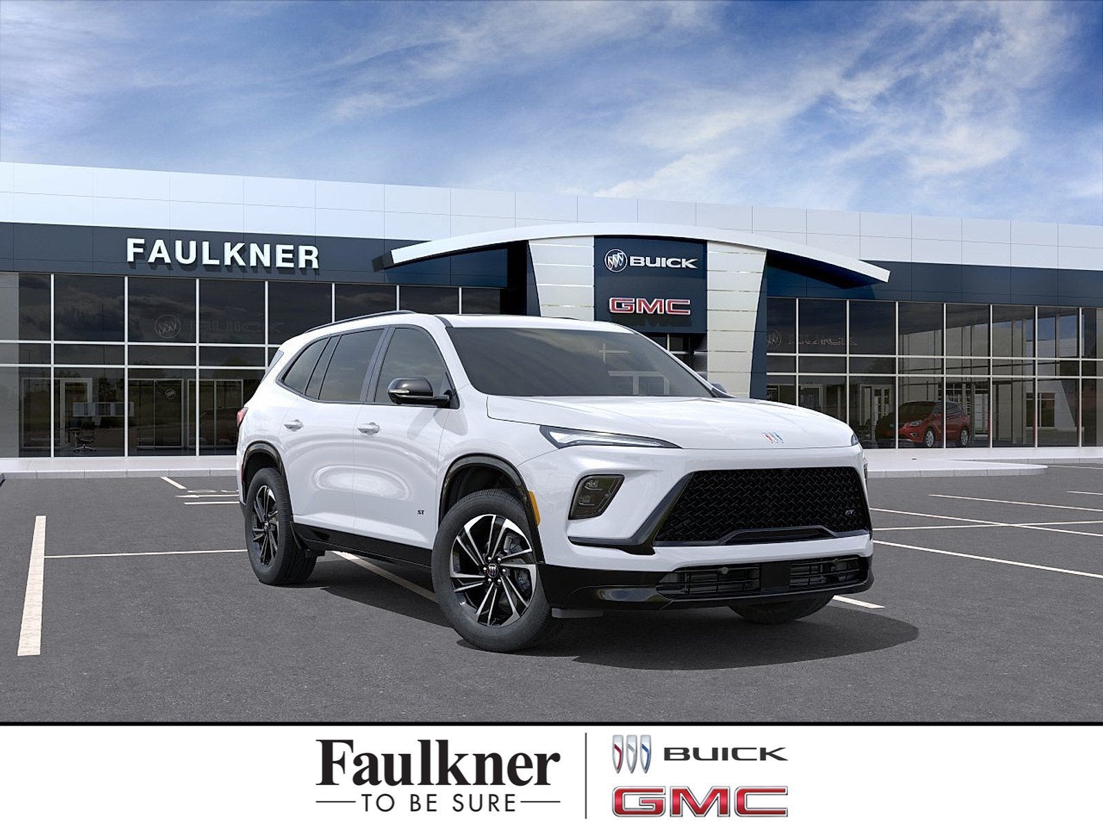 2026 Buick Enclave Sport Touring in Summit White — front three-quarter view