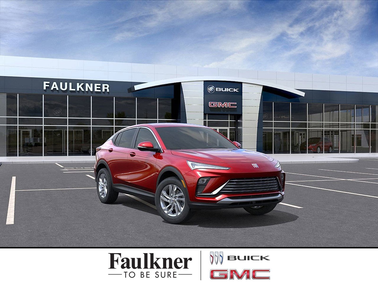 2026 Buick Envista Preferred in Brilliant Red — front three-quarter view