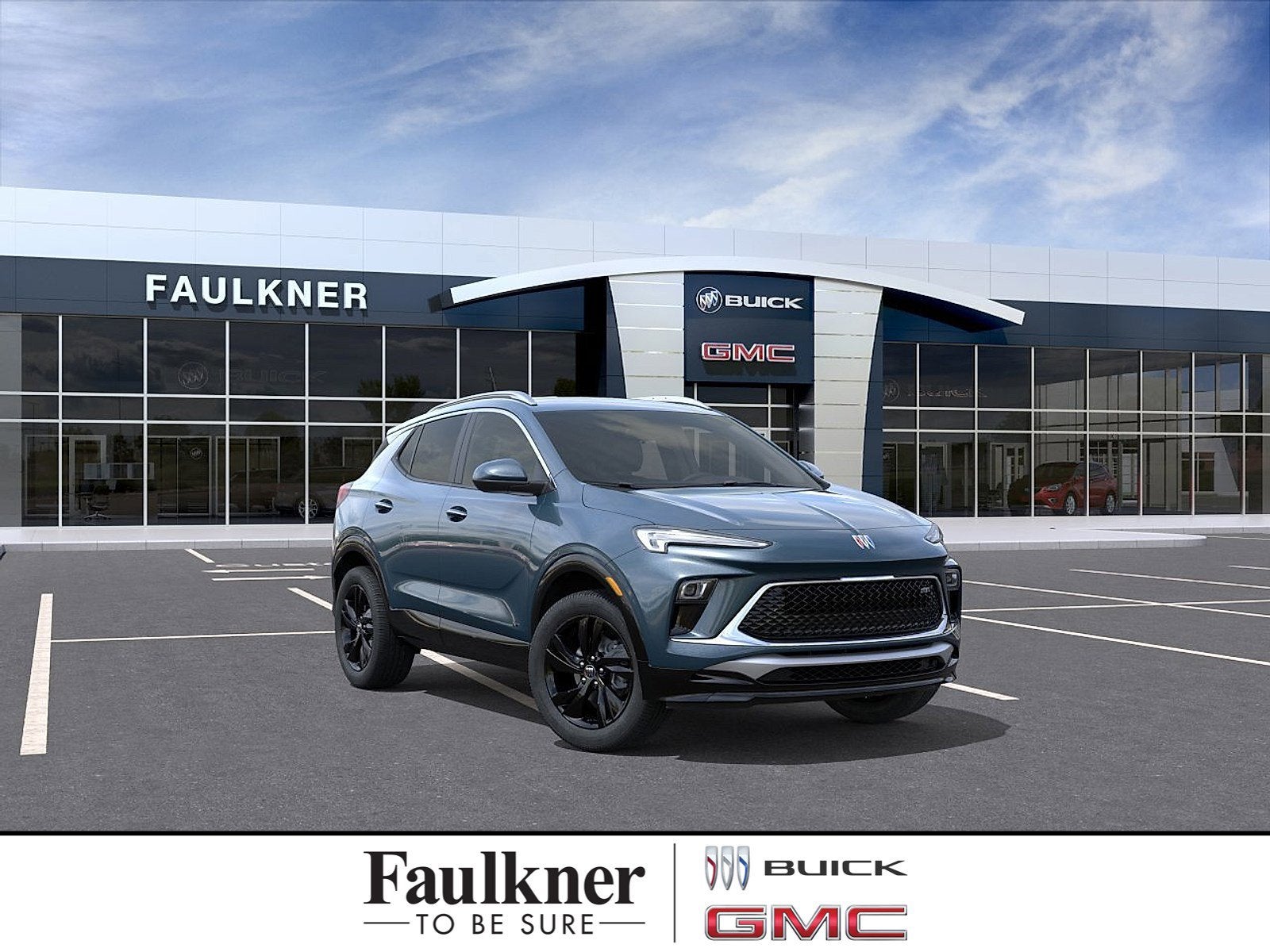 2026 Buick Encore GX Sport Touring in Ocean Blue Metallic — front three-quarter view