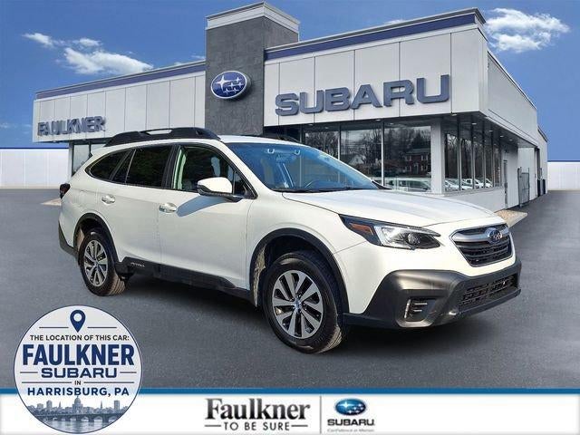 2021 Subaru Outback Premium CVT in Crystal White Pearl — front three-quarter view