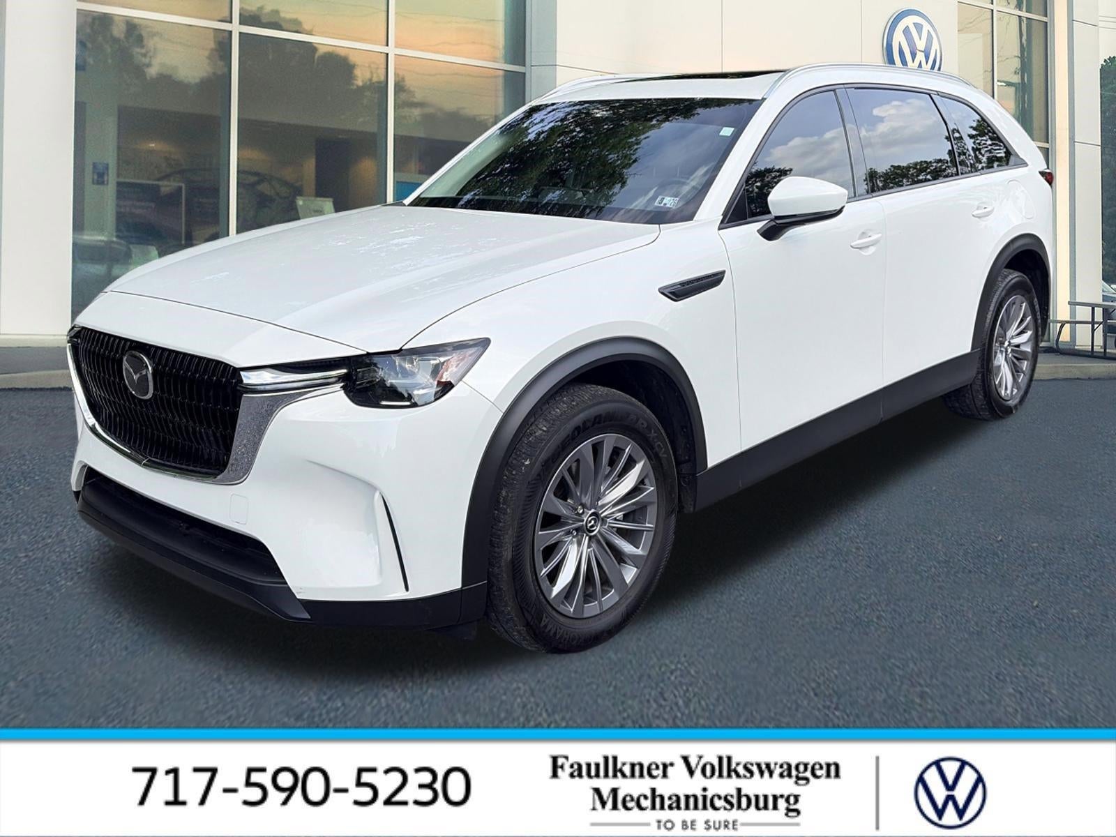 2024 Mazda Mazda CX-90 3.3 Turbo Preferred AWD in Rhodium White Premium — front three-quarter view