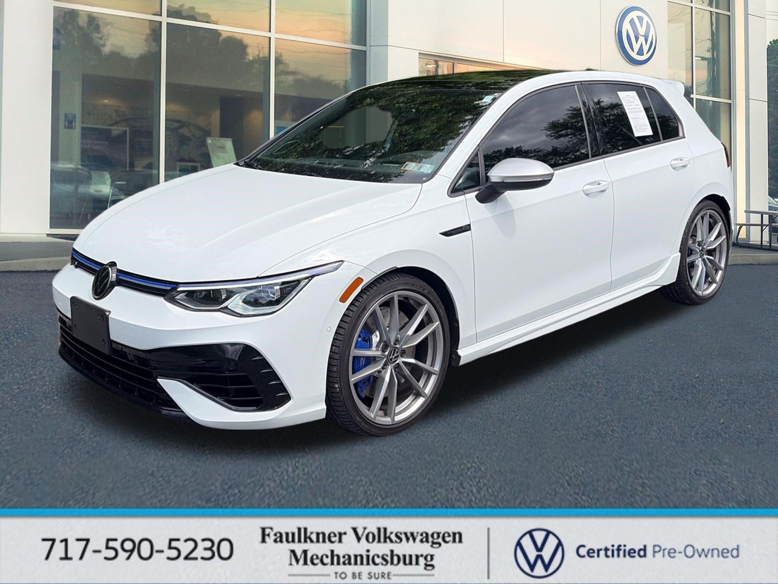 2024 Volkswagen Golf R 2.0T DSG in Pure White — front three-quarter view
