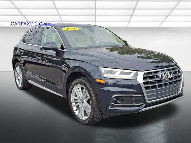 2018 Audi Q5 2.0 TFSI Prestige in Blue — front three-quarter view