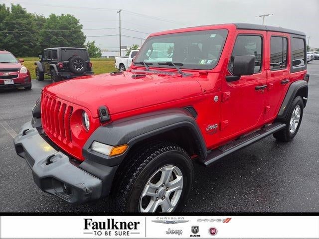2019 Jeep Wrangler Unlimited Sport S 4x4 in Firecracker Red Clearcoat — front three-quarter view