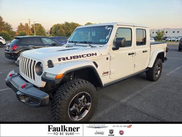 2020 Jeep Gladiator Rubicon 4x4 in Bright White Clearcoat — front three-quarter view