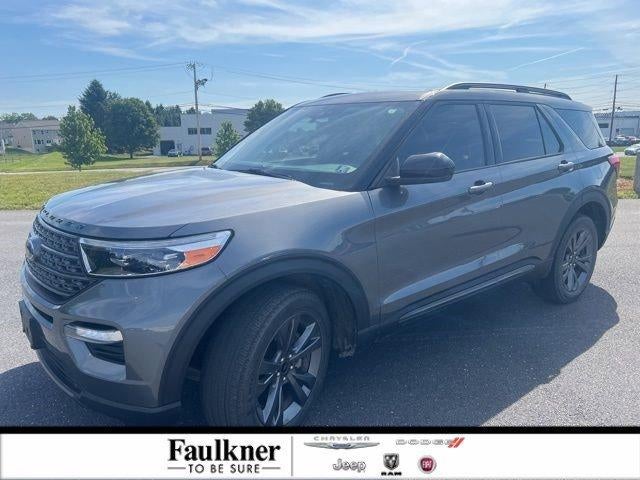 2023 Ford Explorer XLT 4WD in Carbonized Gray Metallic — front three-quarter view