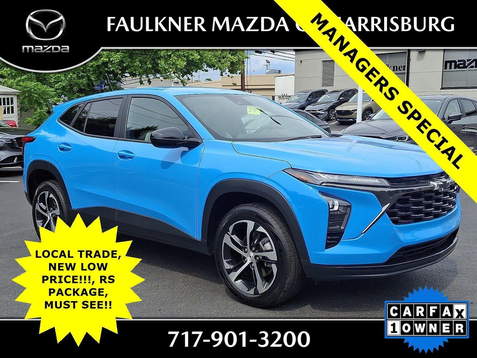 2024 Chevrolet Trax FWD 4dr 1RS in Fountain Blue — front three-quarter view