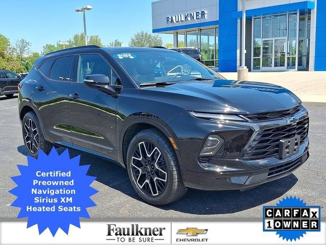 2023 Chevrolet Blazer RS in Black — front three-quarter view